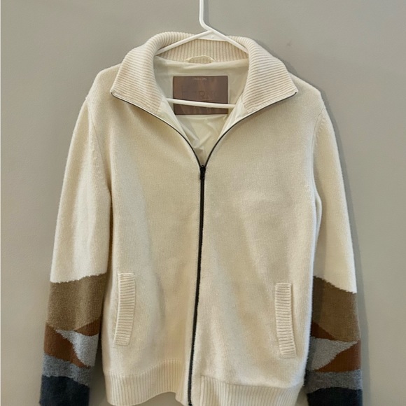 Herno Resort Men's Wool Intarsia Knit Full Zip Bomber Sweater | IT Size 50 - Picture 4 of 10